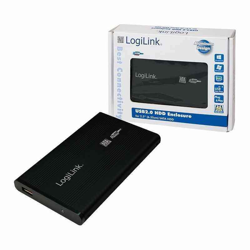 RACK extern LOGILINK- pt HDD/SSD- 2.5 inch- S-ATA- interfata PC USB 2.0- aluminiu- negru- UA0041B (include TV 0.75 lei)