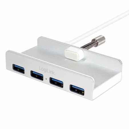 HUB extern LOGILINK- porturi USB: USB 3.0 x 4- conectare prin USB 3.0- argintiu- UA0300 (include TV 0.75 lei)