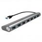 HUB extern LOGILINK- porturi USB: USB 3.0 x 7- conectare prin USB 3.0- cablu 0.1 m- argintiu- UA0308 (include TV 0.75 lei)