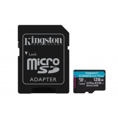 CARD MicroSD KINGSTON- 128 GB- microSDXC- clasa 10- standard UHS-I U3- SDCG3/128GB (include TV 0.02 lei)