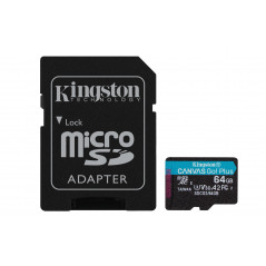 CARD MicroSD KINGSTON- 64 GB- microSDXC- clasa 10- standard UHS-I U3- SDCG3/64GB (include TV 0.02 lei)