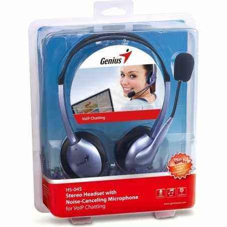 CASTI Genius- HS-04S- cu fir- standard- utilizare multimedia- microfon pe brat- conectare prin Jack 3.5 mm x 2- negru- 317100251