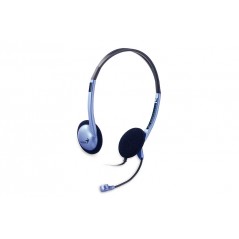 CASTI Genius- HS-02B- cu fir- standard- utilizare multimedia- microfon pe brat- conectare prin Jack 3.5 mm x 2- albastru- 317100