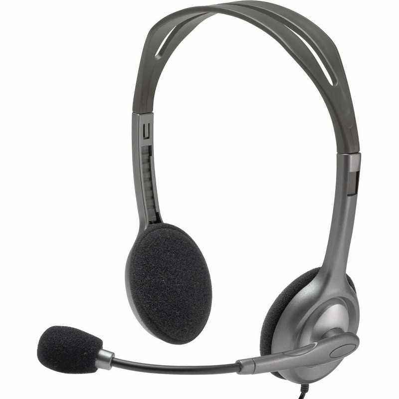 CASTI Logitech- H111- cu fir- standard- utilizare multimedia- call center- microfon pe brat- conectare prin Jack 3.5 mm- negru-