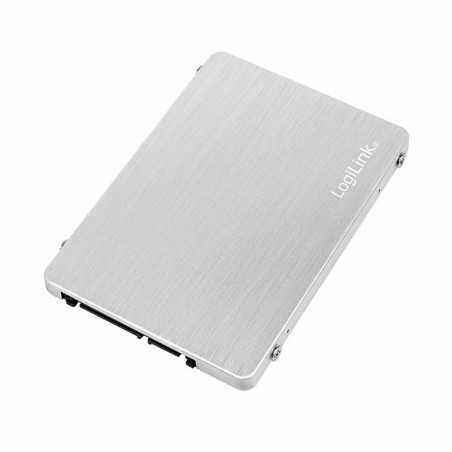 RACK extern LOGILINK- pt 4 x MicroSD- convert to 2.5 inch SSD- S-ATA- interfata PC USB 2.0- aluminiu- argintiu- AD0022)