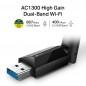 ADAPTOR RETEA TP-LINK AC1300- extern wireless 2.4 GHz - 5 GHz- USB 3.0- port- 1300 Mbps- antena externa x 1- Archer T3U Plus