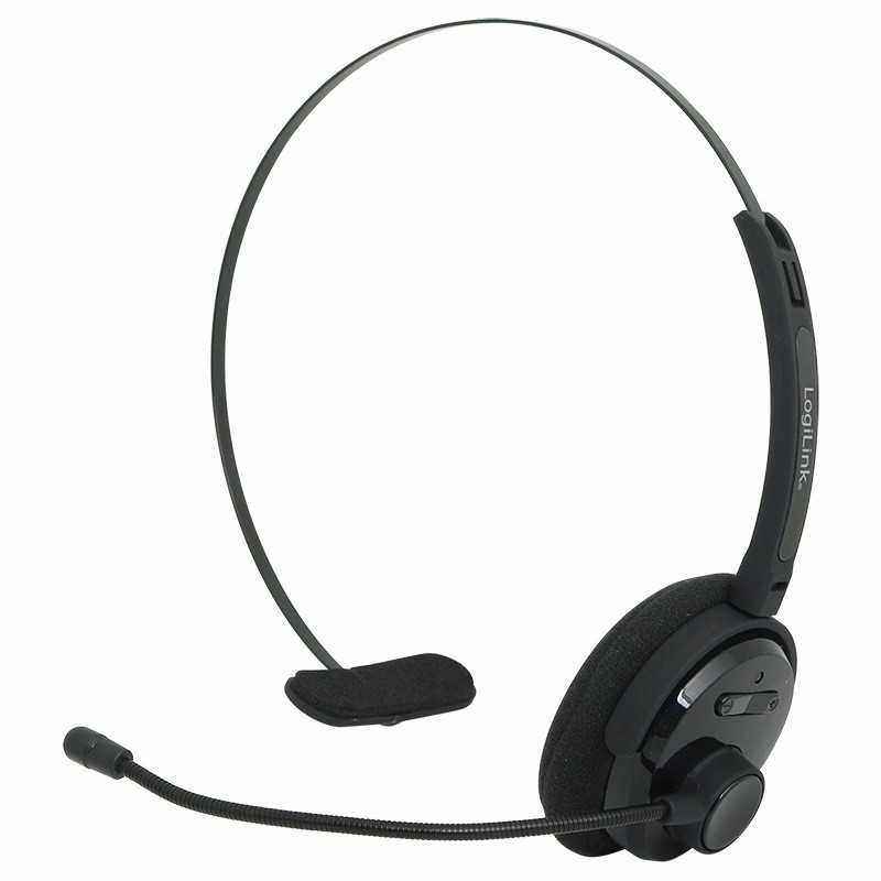 CASTI Logilink- wireless- monocasca- utilizare multimedia- call center- microfon pe brat- conectare prin Bluetooth 4.1- negru- B