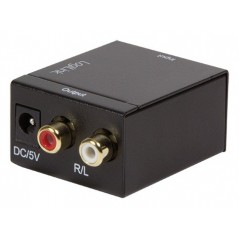 CONVERTOR audio LOGILINK- intrare: 1 x Toslink- 1 x Coaxial- iesire: 2 x RCA-  24-bit- 96KHz- alimentator extern 5V / 1A- black-