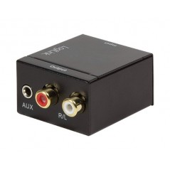 CONVERTOR audio LOGILINK- intrare: 1 x Toslink- 1 x Coaxial- iesire: 2 x RCA- 1 x 3.5mm jack- 24-bit- 96KHz- alimentator extern