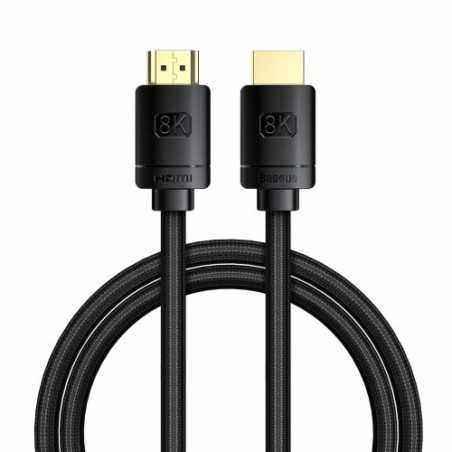 CABLU video Baseus High Definition- HDMIT) la HDMIT)- versiunea 2.1- rezolutie maxima 8K UHD7680 x 4320) la 60 Hz- conectori aur