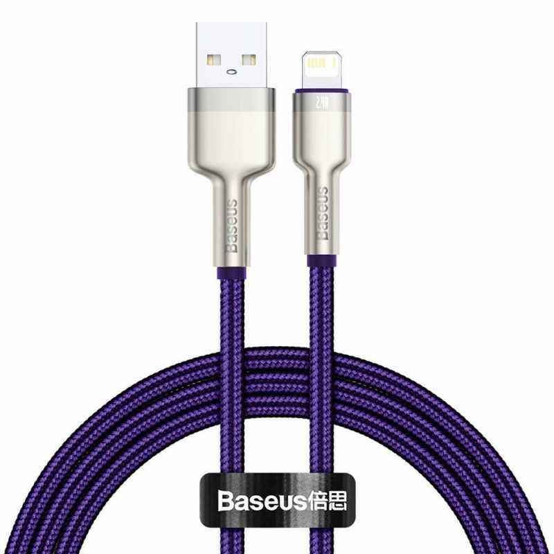 CABLU alimentare si date Baseus Cafule Metal- Fast Charging Data Cable pt. smartphone- USB la Lightning Iphone 2.4A- 1m- violet