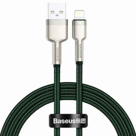 CABLU alimentare si date Baseus Cafule Metal- Fast Charging Data Cable pt. smartphone- USB la Lightning Iphone 2.4A- 2m- verde C