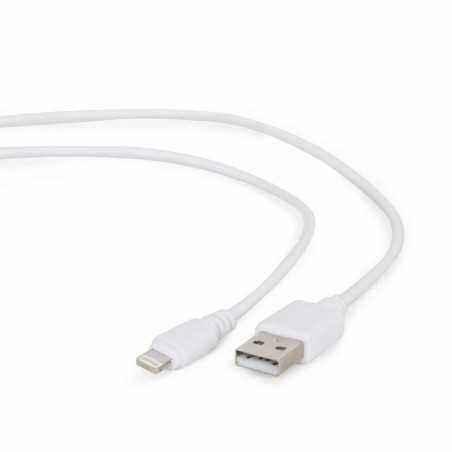CABLU alimentare si date GEMBIRD- pt. smartphone- USB 2.0T) la LightningT)- 1m- alb- CC-USB2-AMLM-W-1Mi)