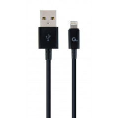 CABLU alimentare si date GEMBIRD- pt. smartphone- USB 2.0T) la LightningT)- 1m- black- CC-USB2P-AMLM-1Mi)