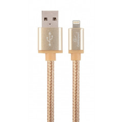 CABLU alimentare si date GEMBIRD- pt. smartphone- USB 2.0T) la LightningT)- 1.8m- premium- conectori auriti- cablu cu impletire