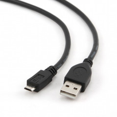 CABLU alimentare si date GEMBIRD- pt. smartphone- USB 2.0T) la Micro-USB 2.0T)- 3m- black- CCP-mUSB2-AMBM-10i)