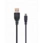 CABLU alimentare si date GEMBIRD- pt. smartphone- USB 2.0T) la Mini-USB 2.0T)- 30cm- conectori auriti- negru- CCP-USB2-AM5P-1i)