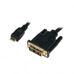 CABLU video LOGILINK- adaptor Mini-HDMIType C)(T) la DVI-D SLT)- 2m- conectori auriti- negru- CHM004