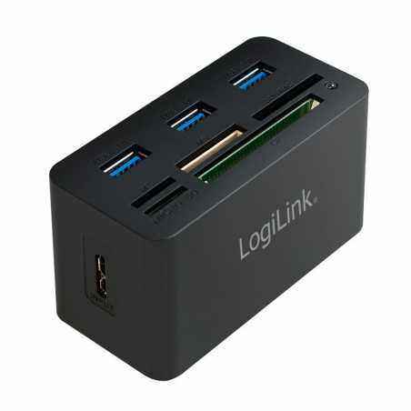 HUB extern LOGILINK- porturi USB: USB 3.0 x 3- conectare prin USB 3.0- alte porturi: SD- MicroSD- M2- MS Duo/Pro- CF- negru- CR0