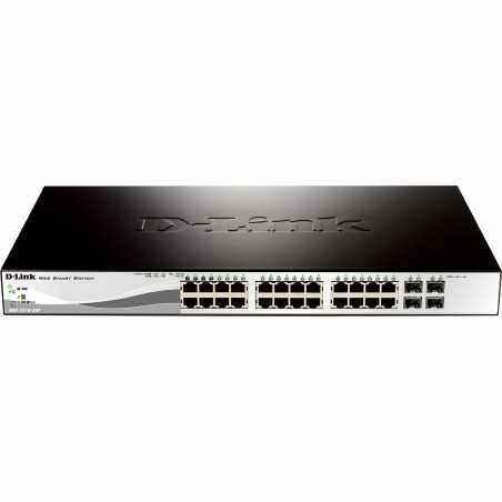 SWITCH PoE D-LINK Smart 24 porturi Gigabit24 PoE) + 4 porturi combo SFP- IEEE 802.3af/at- carcasa metalica. DGS-1210-28P(includ