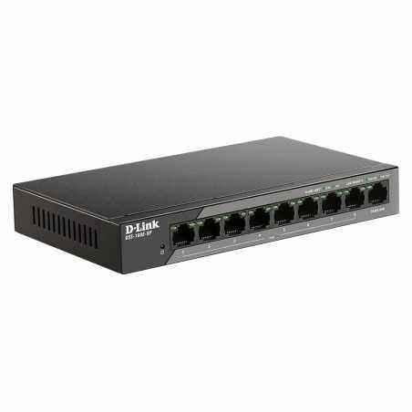 SWITCH PoE D-LINK Unmanaged 8 porturi 10/100Mbps8 PoE) + 1 x Gigabit Uplink- carcasa metalica- DSS-100E-9P(include timbru verde