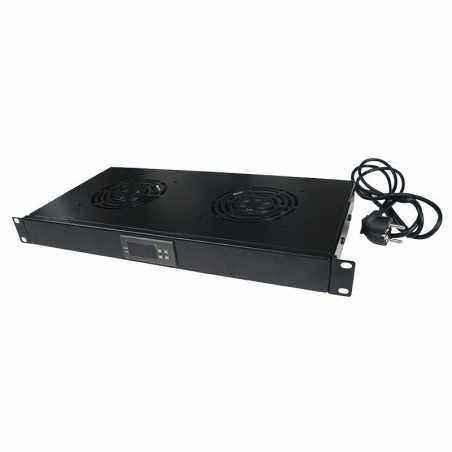 UNITATE RACIRE LOGILINK- 1U pentru rack 19- 2 ventilatoare- 1600rpm- 25dBA- flux aer 49.8cfm- otel 1.5mm- cu termostat- cablu al