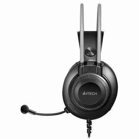 CASTI A4TECH cu fir- tip standard- utilizare multimediaPC and more)- microfon pe casca- gri- jack 3.5- FH200i-GR)