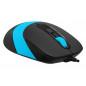 MOUSE A4tech- PC sau NB- cu fir- USB- optic- 1600 dpi- butoane/scroll 4/1- buton selectare viteza- negru / albastru- FM10 Blue