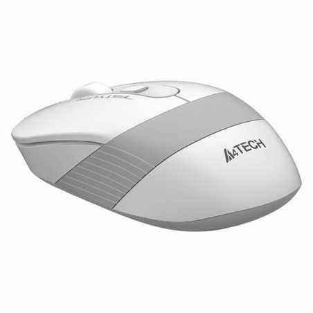 MOUSE A4tech- PC sau NB- cu fir- USB- optic- 1200 dpi- butoane/scroll 4/1- buton selectare viteza- alb / gri- FM10 White