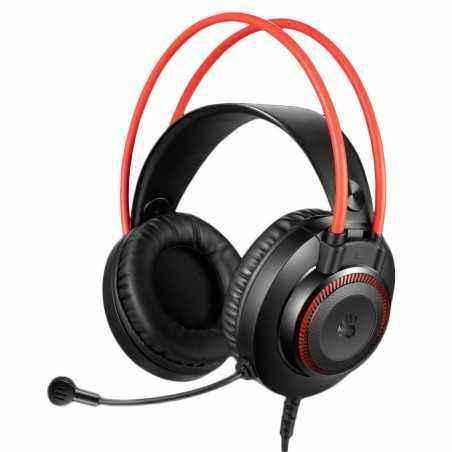 CASTI A4TECH Bloody gaming- cu fir- tip standard- utilizare multimediaPC and more)- microfon pe casca- iluminare- negru / rosu-