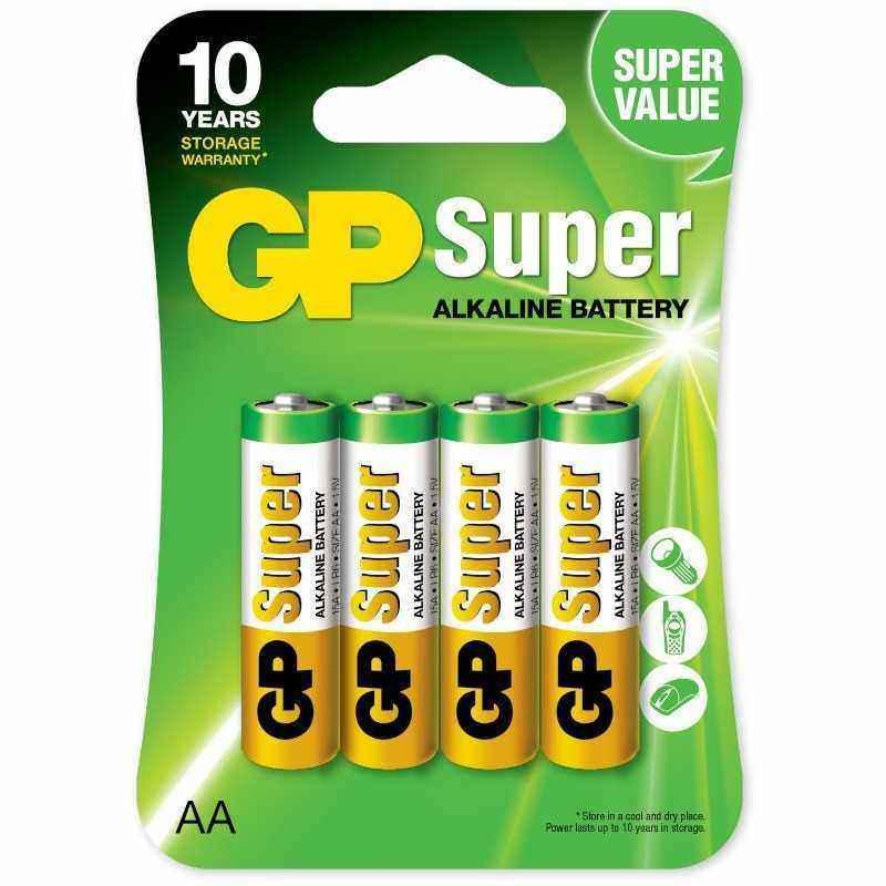 Baterie GP Batteries- Super Alcalina AALR6) 1.5V alcalina- blister 4 buc. GP15A-2UE4 GPPCA15AS015 - 53874 TV 0.24 lei)