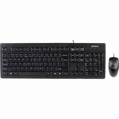 Kit TASTATURA si Mouse A4TECH- KRS-83+OP-720- cu fir- 104 taste format standard- mouse 1000dpi- 3/1 butoane- negru- KRS-8372-USB