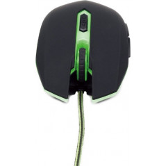 MOUSE GEMBIRD- gaming- cu fir- USB- optic- 2400 dpi- butoane/scroll 6/1- iluminare- negru / verde- MUSG-001-G