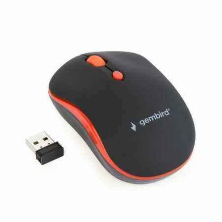 MOUSE GEMBIRD- PC sau NB- wireless- 2.4GHz- optic- 1600 dpi- butoane/scroll 4/1- - negru / rosu- MUSW-4B-03-R