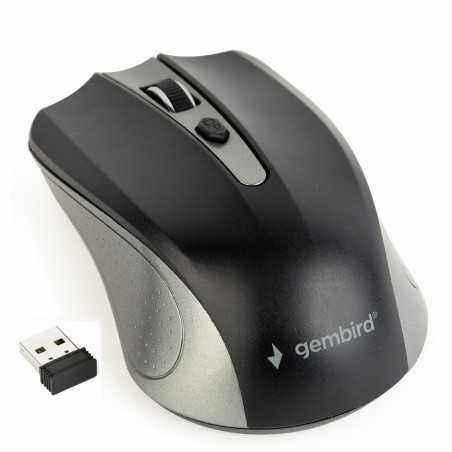 MOUSE GEMBIRD- PC sau NB- wireless- 2.4GHz- optic- 1600 dpi- butoane/scroll 4/1- - negru / gri- MUSW-4B-04-GB