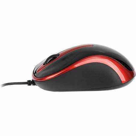 MOUSE A4tech- N 350- PC sau NB- cu fir- USB- optic- 1000 dpi- butoane/scroll 3/1- - negru / rosu- N-350-2