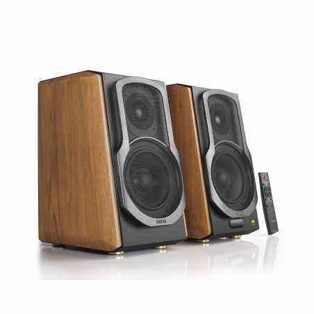 BOXE EDIFIER 2.0- RMS: 120W2 x 25W- 2 x 35W)- bluetooth telecomanda wireless- volum- bass- treble- coaxial- optic- brown- S1000M