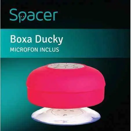 BOXA SPACER portabila bluetooth- DUCKY-RED- RMS: 3W- control volum- acumulator 300mAh- microfon incorporat- timp de funct