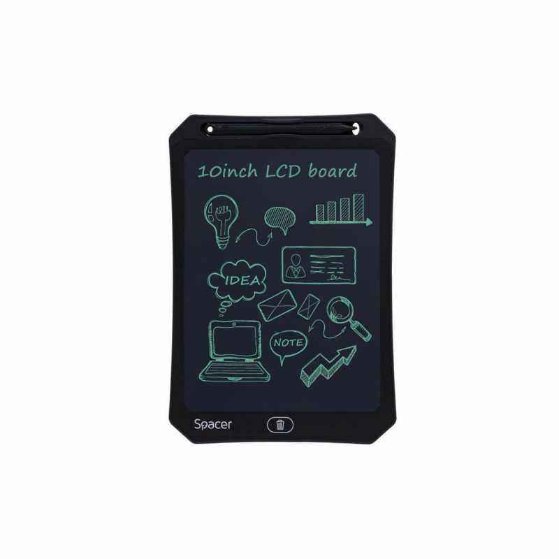 TABLETA LED SPACER pentru scris si desenat- interactiva- e-learning- 10 display- black- baterie CR2025 SPTB-LED-10 )