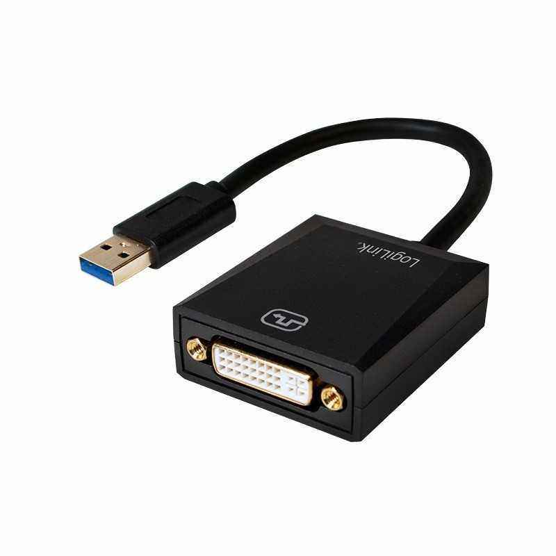 CABLU video LOGILINK- adaptor USB 3.0T) la DVI-I DLM)- 10cm- rezolutie maxima Full HD1920 x 1080) la 60 Hz- negru- UA0232i)