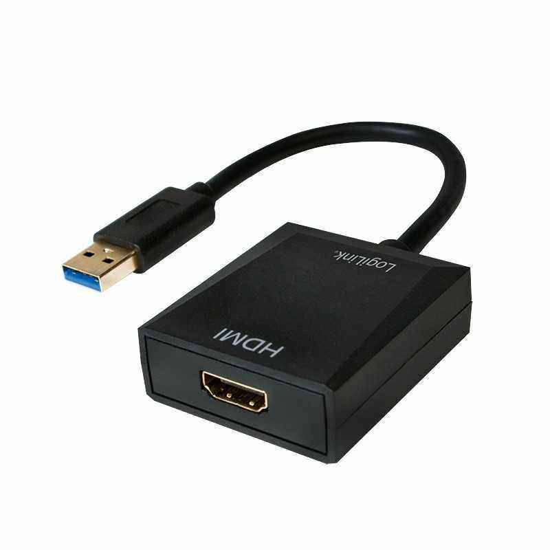 CABLU video LOGILINK- adaptor USB 3.0T) la HDMIM)- 10cm- rezolutie maxima Full HD1920 x 1080) la 60 Hz- negru- UA0233i)