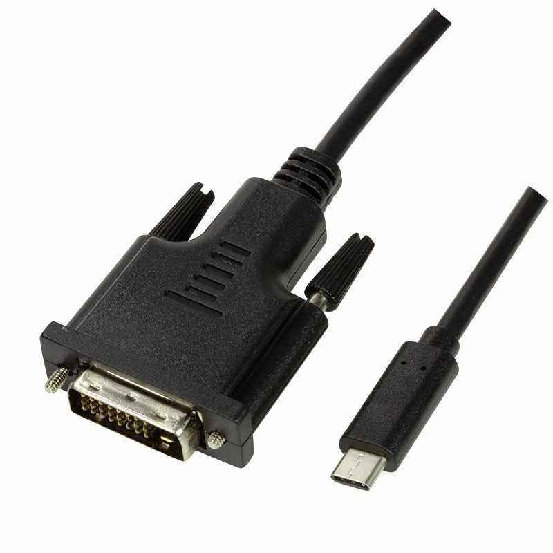 CABLU video LOGILINK- adaptor USB 3.1 Type-CT) la DVI-D DLT)- 1.8m- rezolutie maxima Full HD1920 x 1080) la 60 Hz- negru- UA0331