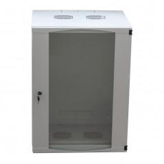 CABINET 19 LOGILINK 9U- fixare pe perete- Flatpackdezasamblat)- Light Grey- 460h) x 540w) x 450d) mm- usa sticla cu blocare-