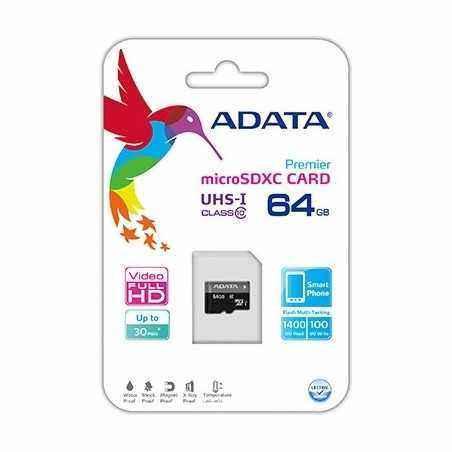 CARD MicroSD ADATA- 64 GB- MicroSDXC- clasa 10- standard UHS-I U1- AUSDX64GUICL10-RA1 TV 0.02 lei)