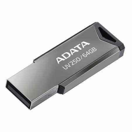 MEMORIE USB 2.0 ADATA 64 GB- clasica- carcasa metalica- argintiu- AUV250-64G-RBK TV 0.02 lei)