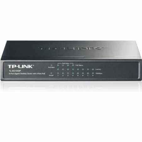 SWITCH PoE TP-LINK 8 porturi Gigabit4 PoE)- IEEE 802.3af- carcasa metalica TL-SG1008P timbru verde 1.5 lei)