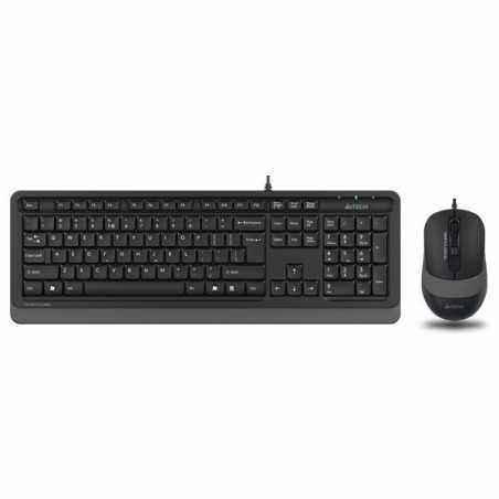 Kit TASTATURA si Mouse A4TECH- Fstyler FM10+FK10- wired- 104 taste format standard- mouse 1600dpi- 4/1 butoane- negru , gri- F10