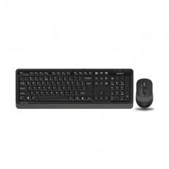 Kit TASTATURA si Mouse A4TECH- Fstyler FG10+FGK10- wireless- 104 taste format standard- mouse 2000dpi- 4/1 butoane- negru , gri-