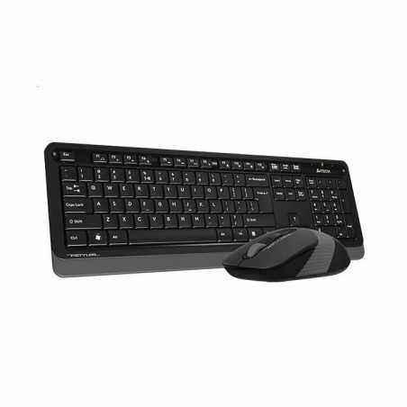 Kit TASTATURA si Mouse A4TECH- Fstyler FG10+FGK10- wireless- 104 taste format standard- mouse 2000dpi- 4/1 butoane- negru , gri-