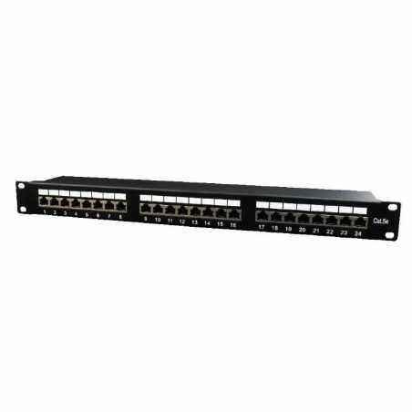 PATCH PANEL GEMBIRD 24 porturi- Cat5e- 1U pentru rack 19- black- NPP-C524-002